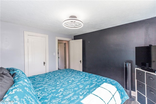 bedroom with a textured ceiling