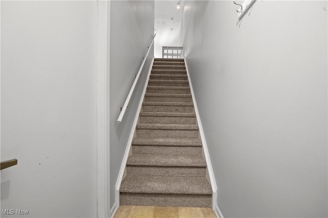 stairs with baseboards