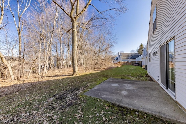 view of yard with a patio