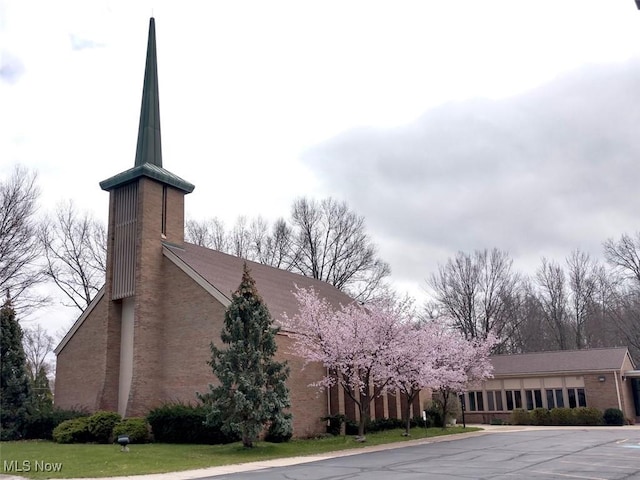 exterior space with a chimney