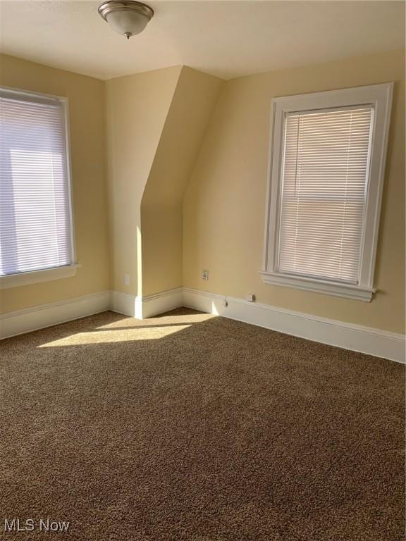 bonus room with baseboards and carpet floors