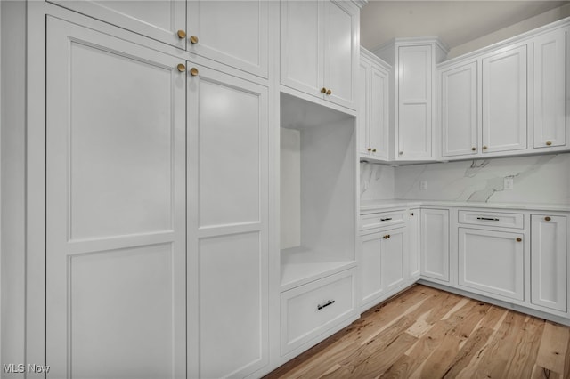 mudroom with light wood-type flooring