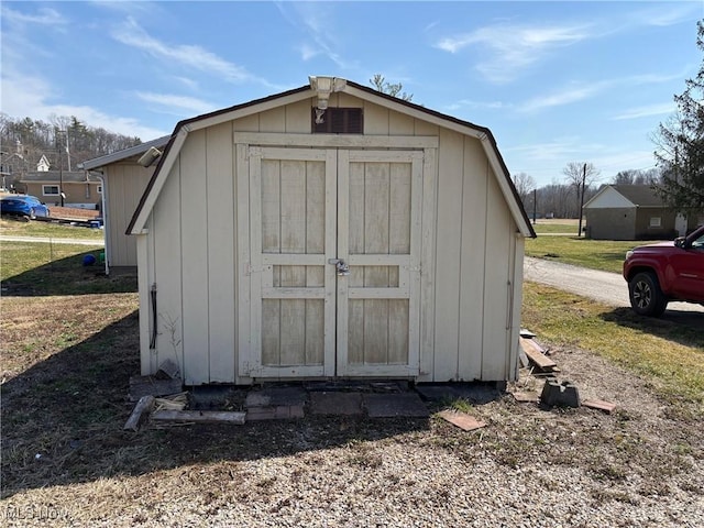 view of shed