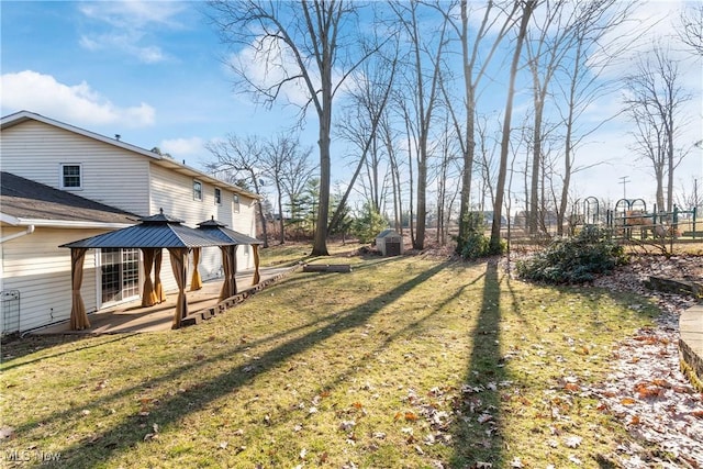 view of yard featuring a gazebo