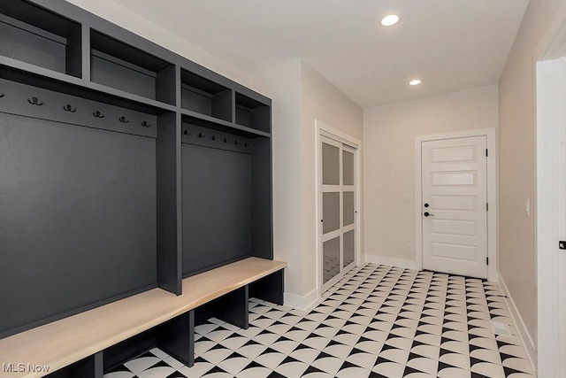 2678 Rocky Ridge Dr, Westlake, OH 44145 - mudroom with recessed lighting, light floors, and baseboards
