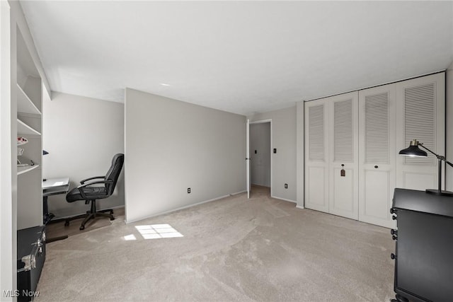 office space with carpet floors