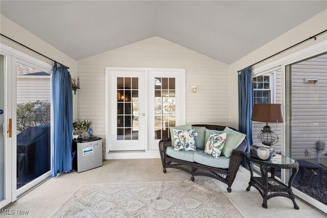 view of patio with french doors and an outdoor hangout area