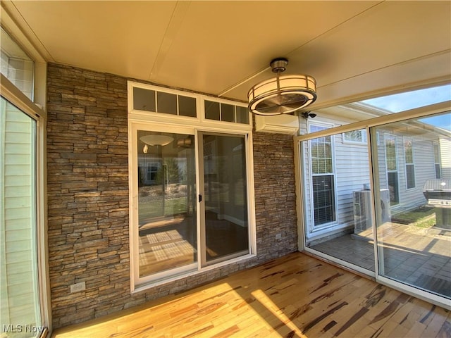 view of unfurnished sunroom