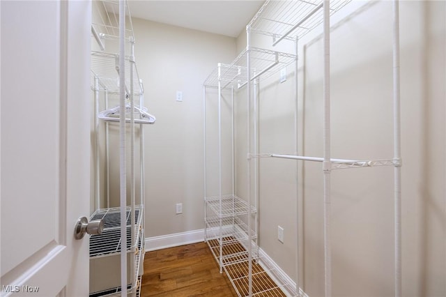 spacious closet featuring wood finished floors