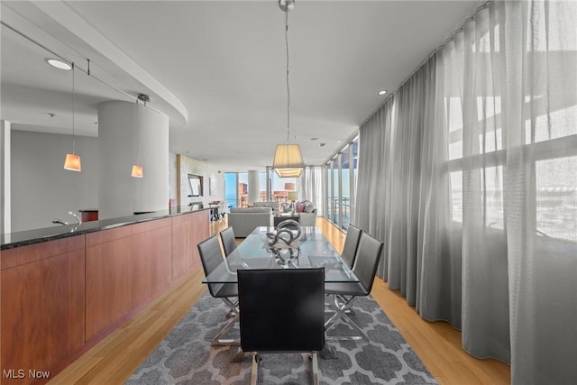 dining room with light wood-style floors