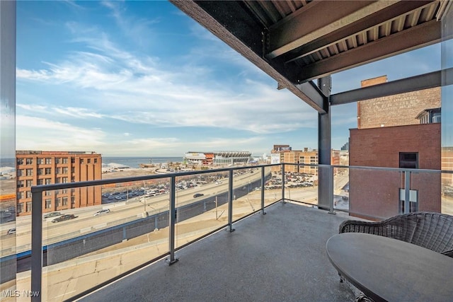 balcony with a city view