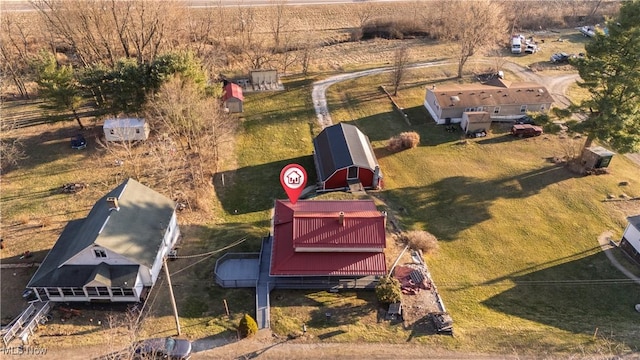 bird's eye view featuring a rural view