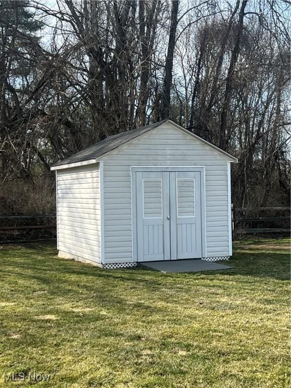 view of shed