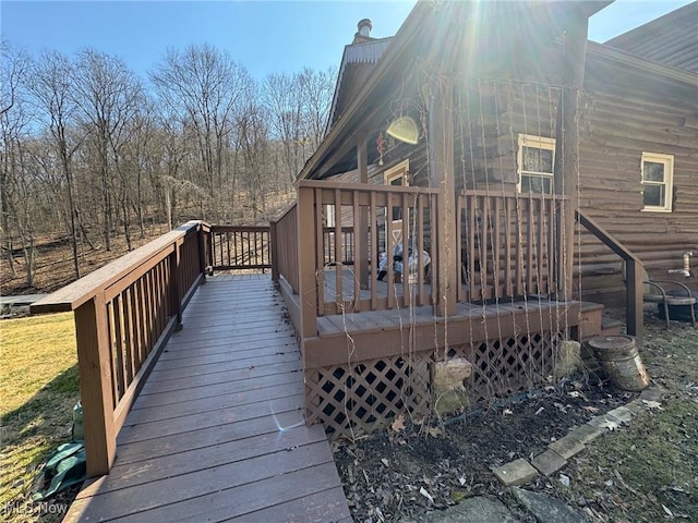 view of wooden deck