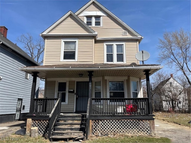 view of front of property with a porch