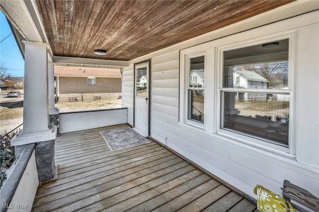 wooden deck with a porch