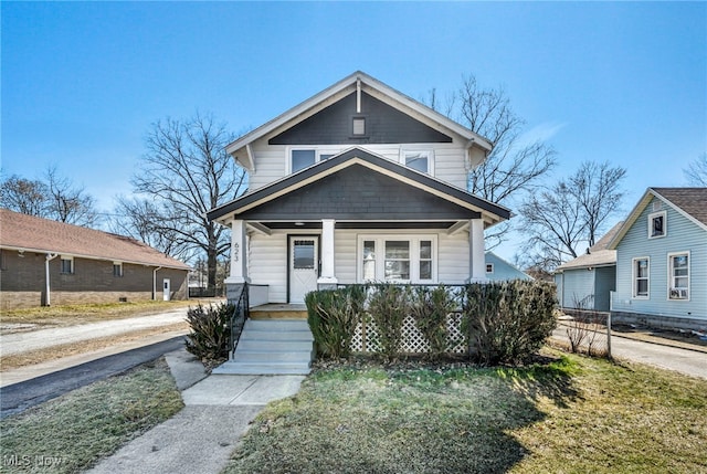 view of front of property with a porch