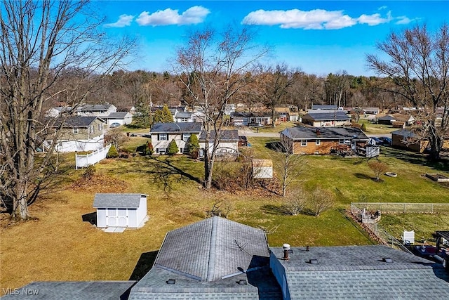 aerial view with a residential view