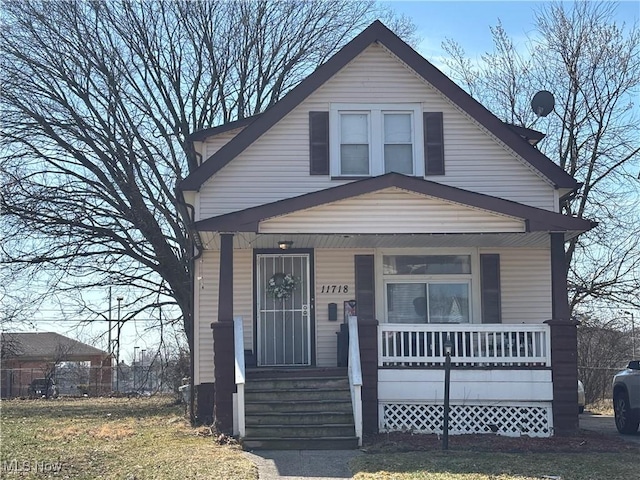 view of front of property with a porch