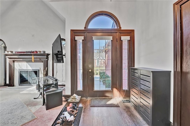 foyer entrance featuring wood finished floors