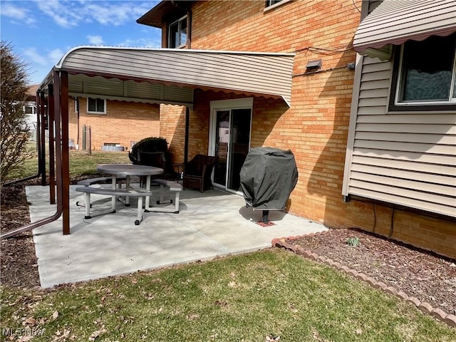 view of patio featuring area for grilling