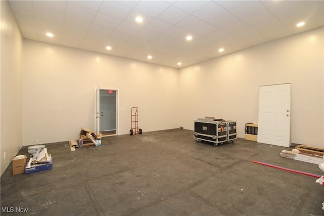 garage featuring recessed lighting