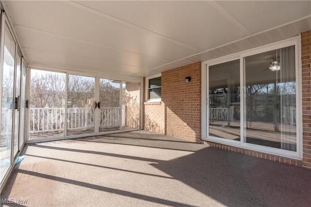 view of unfurnished sunroom