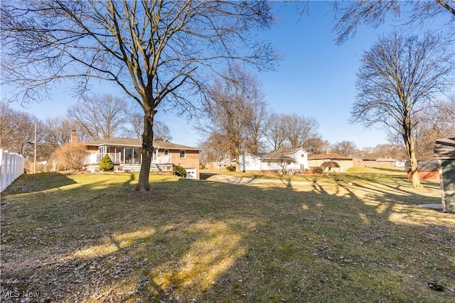 view of yard with fence