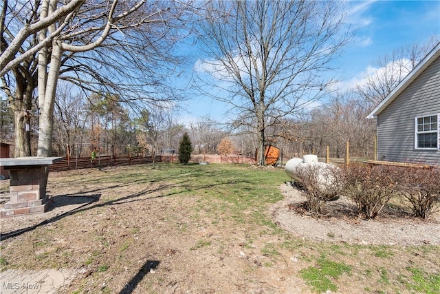 view of yard featuring fence