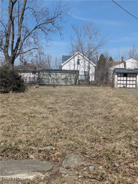 view of yard with an outbuilding and a detached garage