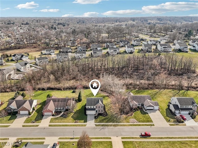 birds eye view of property featuring a residential view