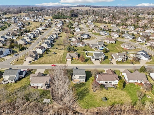 drone / aerial view with a residential view