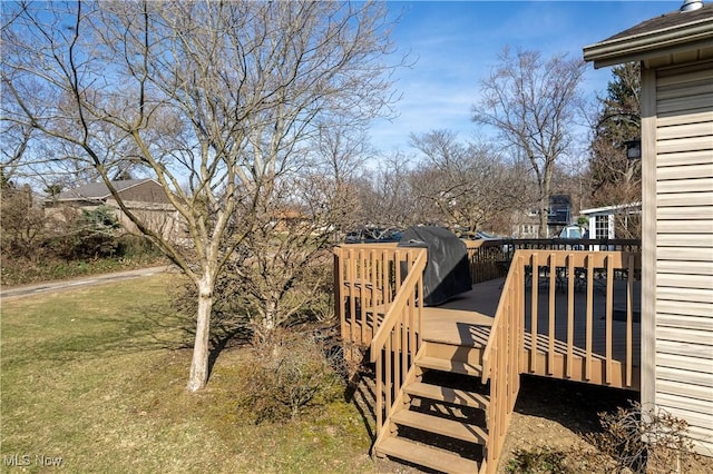 view of yard featuring a deck