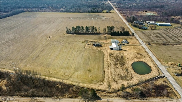 bird's eye view featuring a rural view