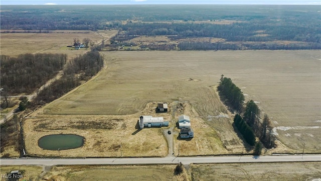 bird's eye view with a rural view