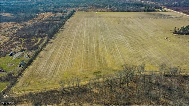 bird's eye view featuring a rural view