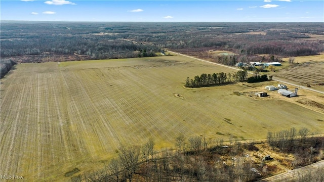 bird's eye view with a rural view