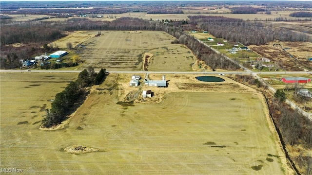 bird's eye view with a rural view