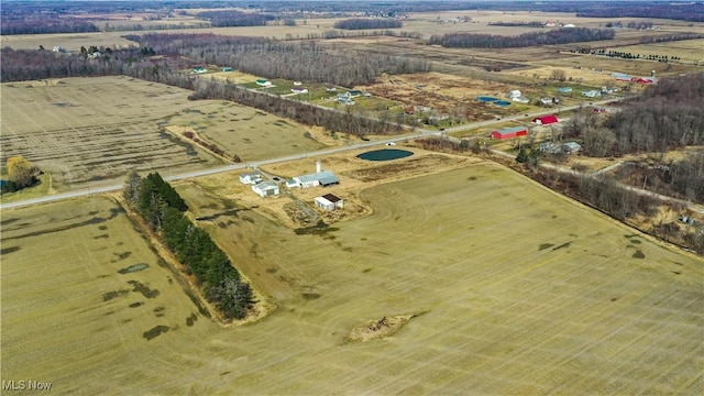 aerial view with a rural view