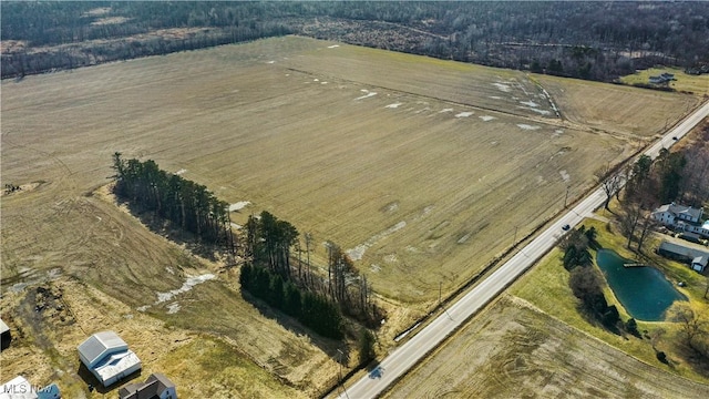 aerial view featuring a rural view