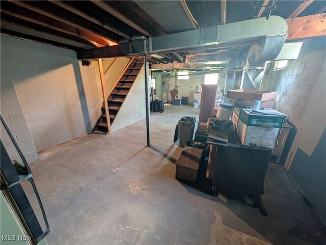 below grade area with stairway