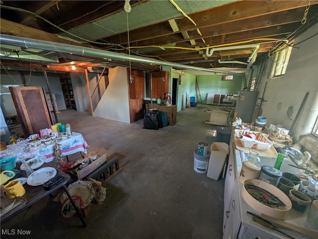 below grade area featuring stairs