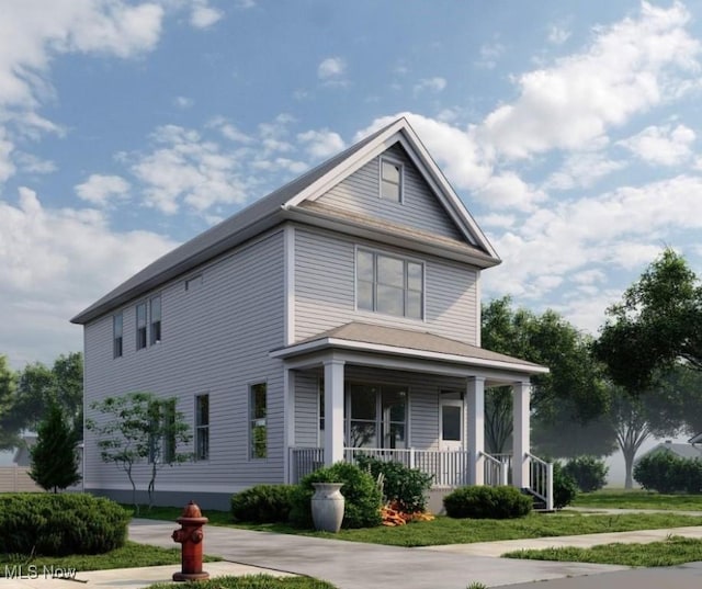 view of front of property with covered porch