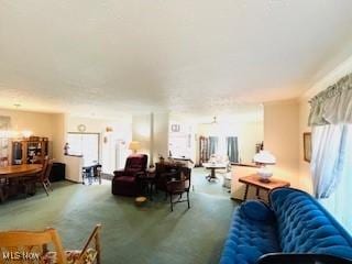 living room with carpet floors