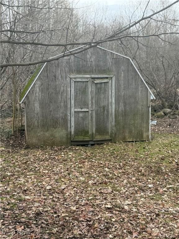 view of shed