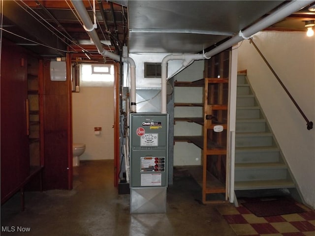 below grade area with stairs and visible vents