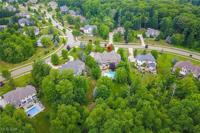 bird's eye view featuring a residential view