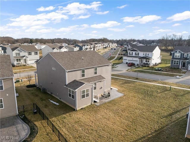 aerial view with a residential view