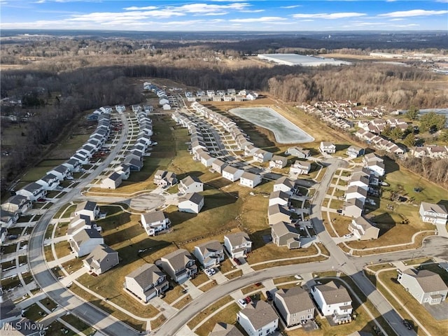 aerial view featuring a residential view