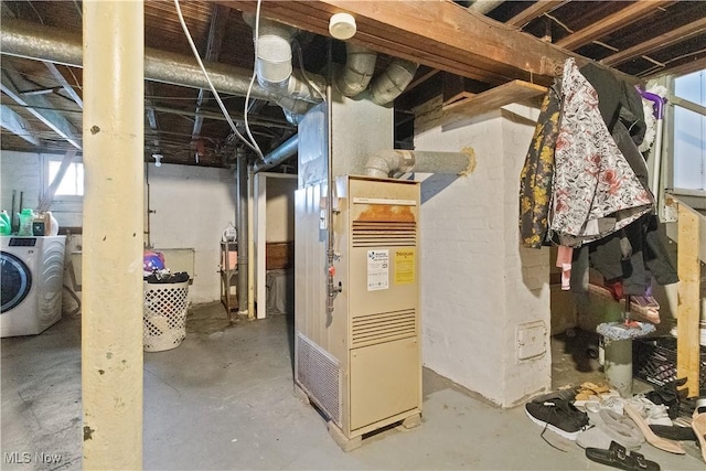 below grade area with washer / clothes dryer